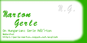 marton gerle business card